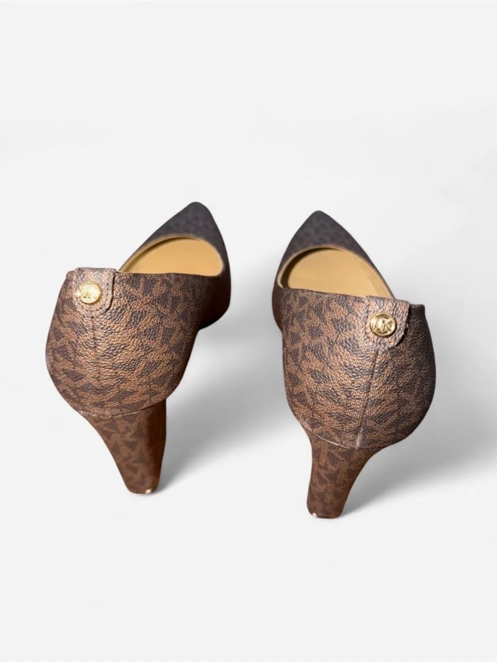 Michael Kors Genuine Calfskin Leather Pointed-Toe Heel Pumps